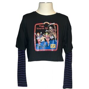 Rumwe Tag You’re It grim reaper & kids humorous cropped graphic t-shirt size S